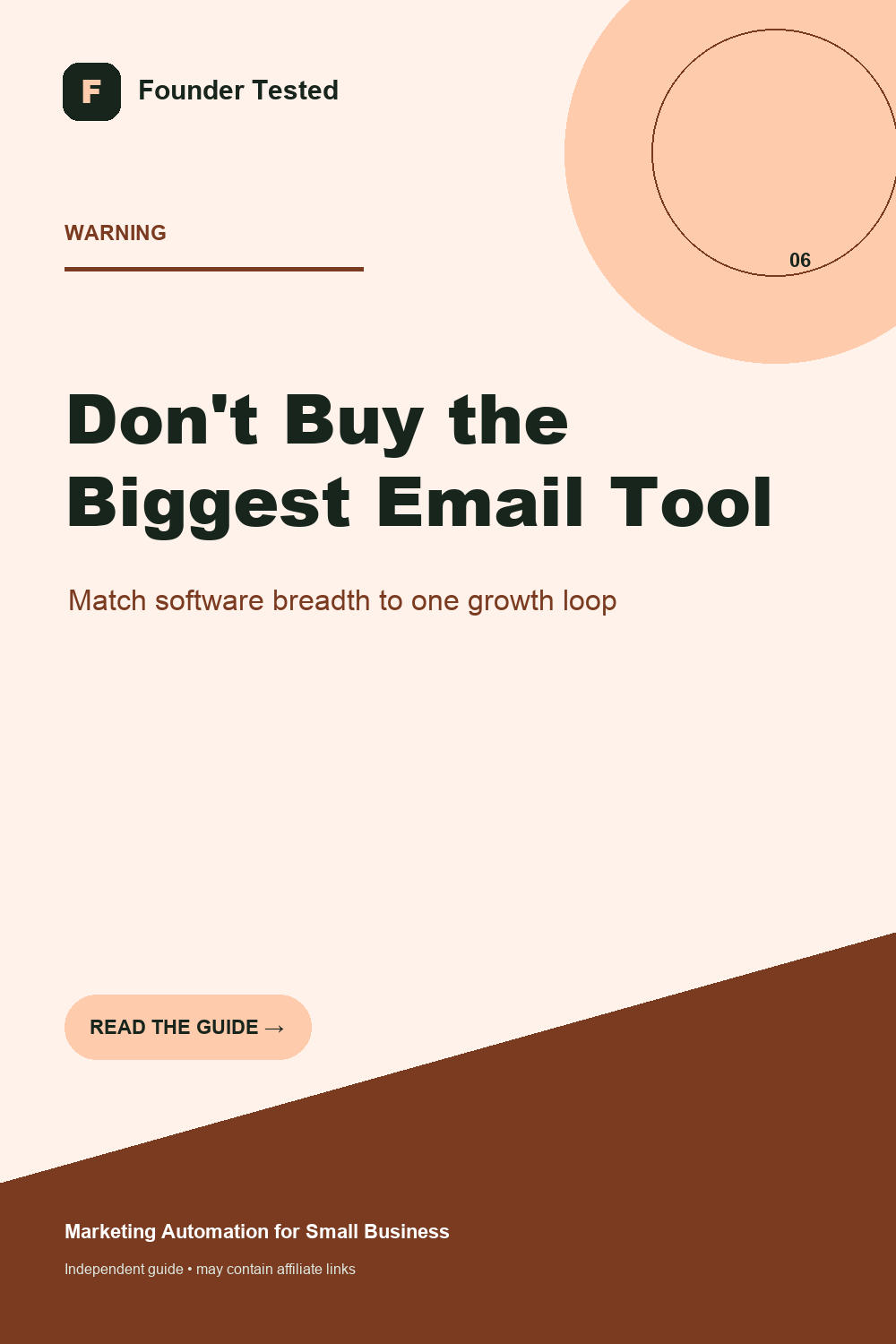 Warning card about avoiding unnecessary email software features