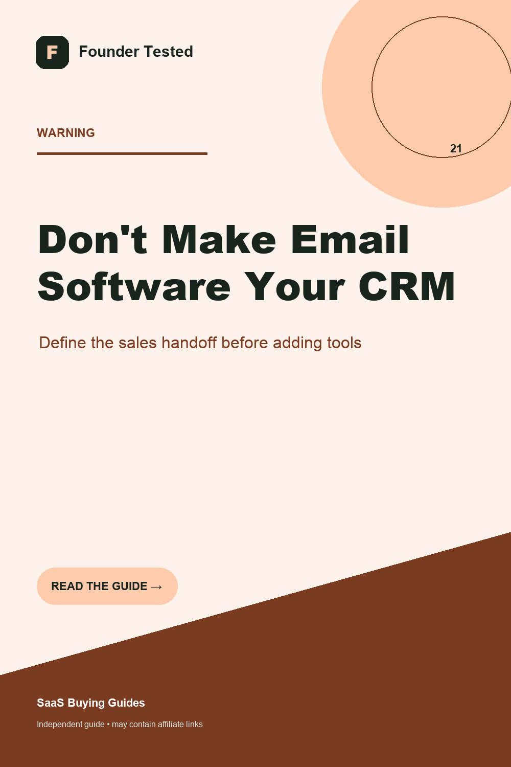 Warning card about separating email marketing and CRM jobs