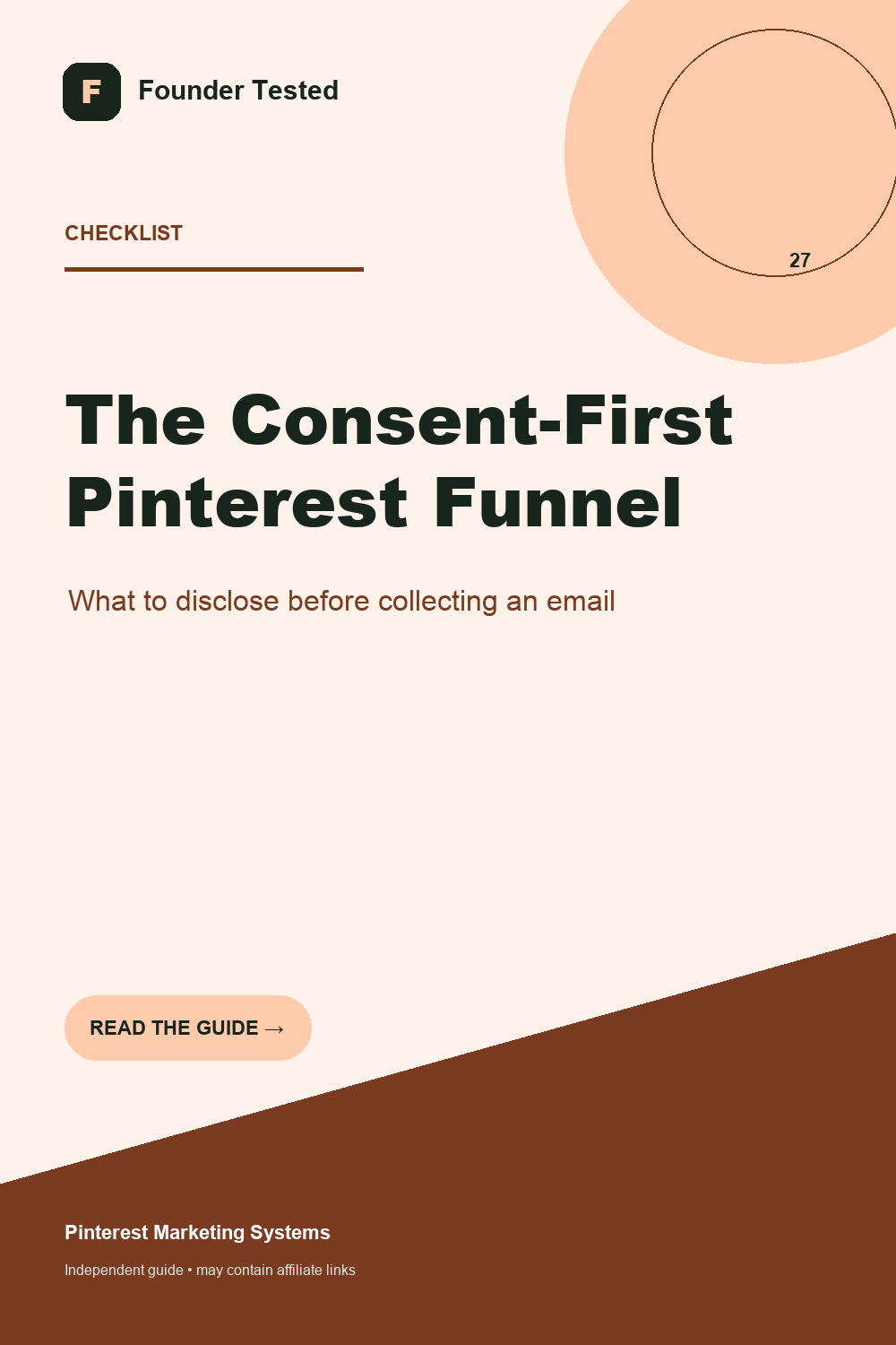 Consent checklist for a Pinterest to email marketing funnel